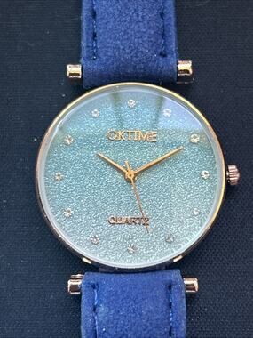 Oktime Rose Gold Tone Glitter Dial Women’s Quartz Watch